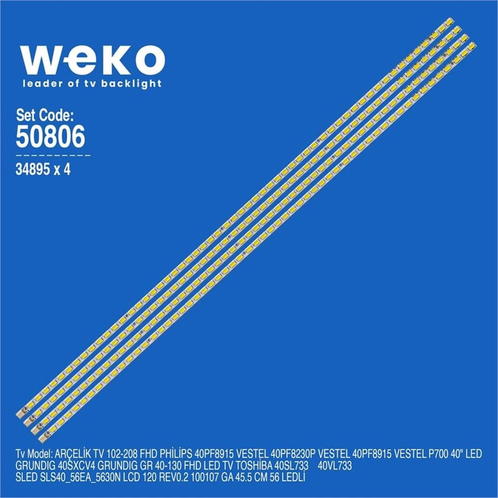 Weko Toshiba 40VL733 40'' İnç 4 Adet Tv Led Bar - Toshiba Led Bar