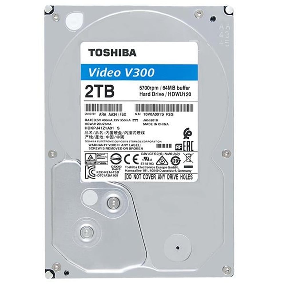 Toshiba Toshiba V300 HDWU120UZSVA 3.5'' 5700 Rpm Sata3 7-24 2 TB Harddisk - Güvenlik 7-24 Diskleri