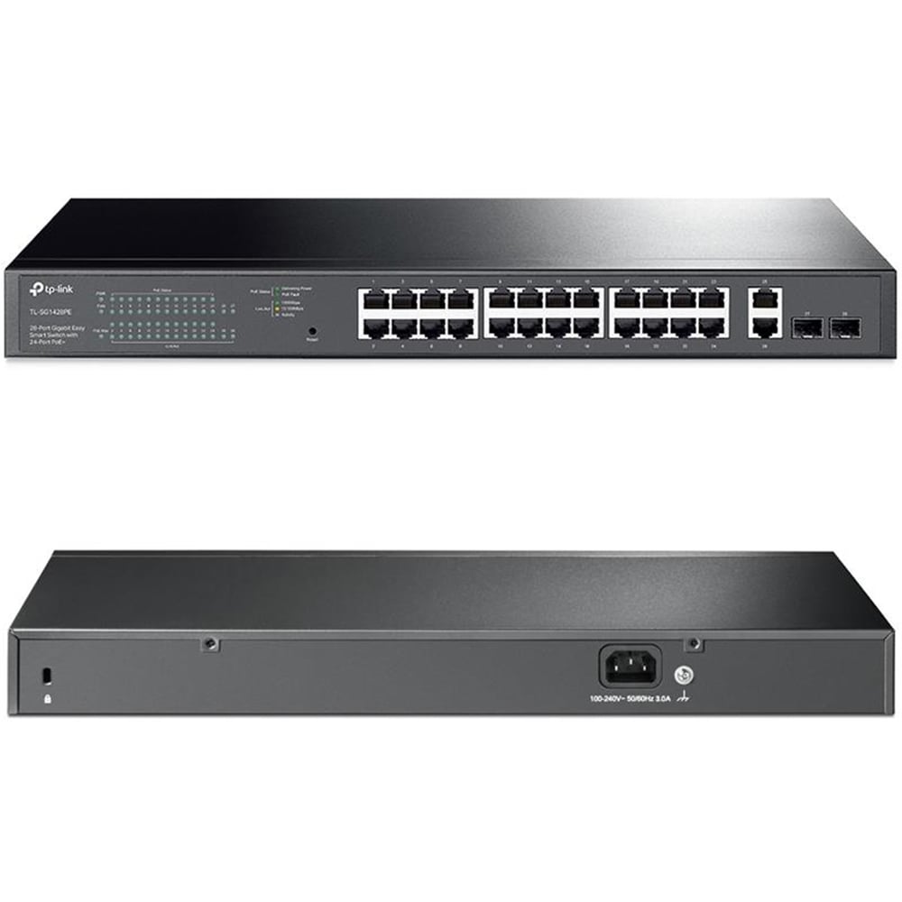 TP-Link Tp-Lınk Tl-Sg1428Pe 24 Port Gıgabıt + 2 Sfp 250 Watt Poe Swıtch - Ethernet Switch