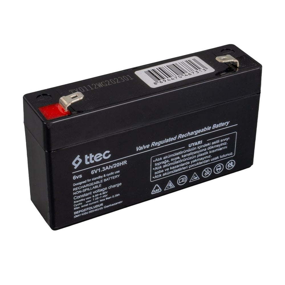 Ttec Ttec 6 Volt 1.3 Amper Bakımsız Kuru Akü - Kuru Akü