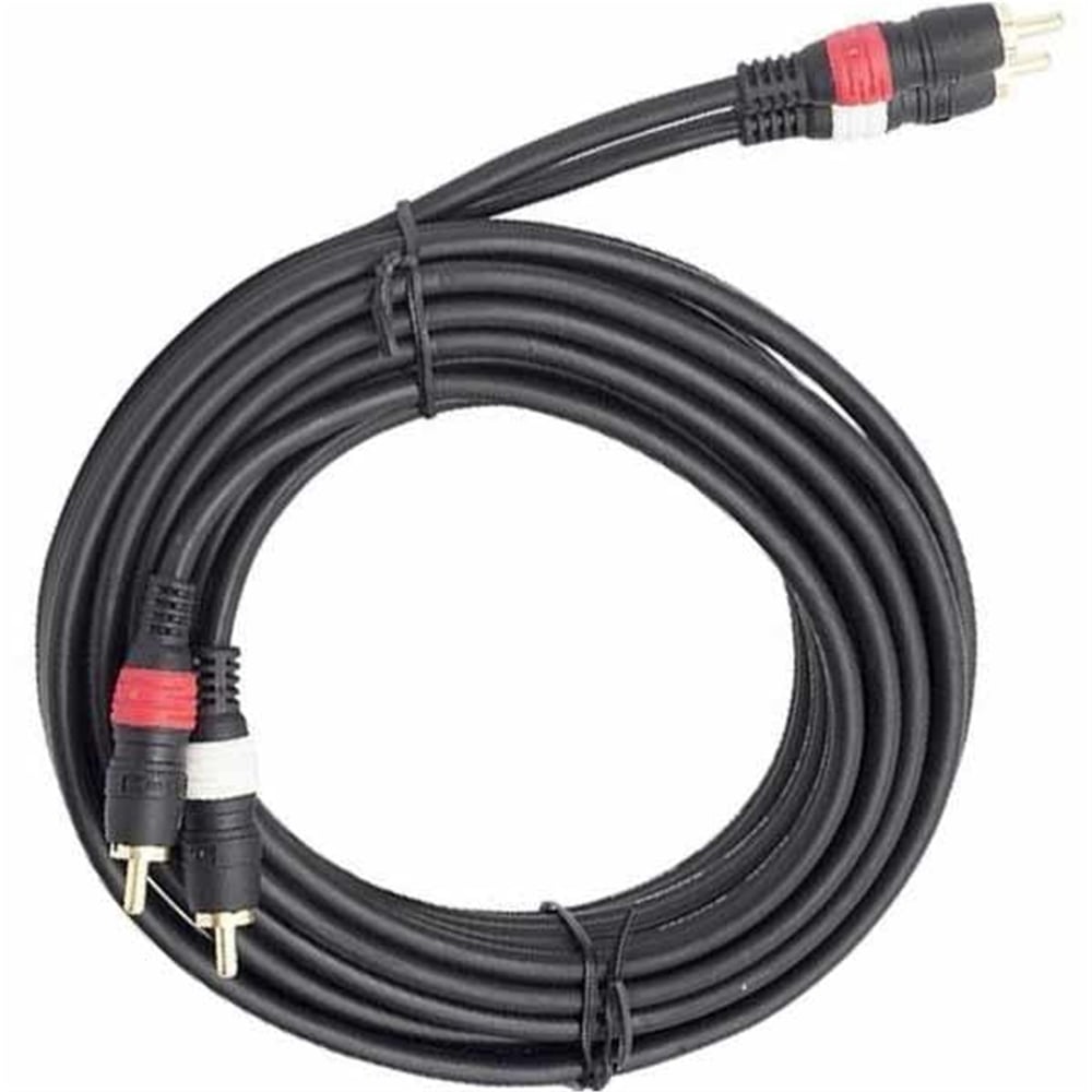 Tunex Tunex ZK-705 2 RCA + 2 RCA Siyah 10 Metre Kablo - RCA-Ses Kabloları