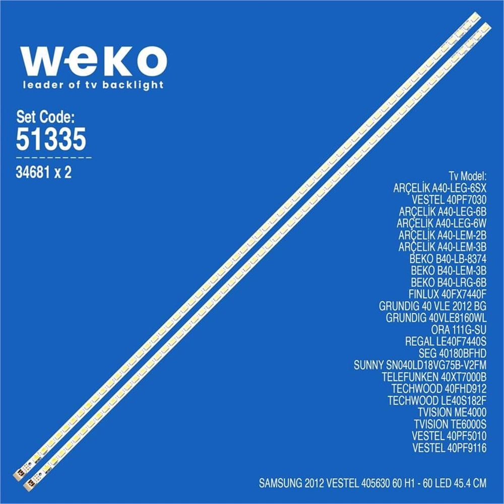 Weko Tvision TE6000S 40'' 2 Adet Tv Led Bar - Tvision Led Bar
