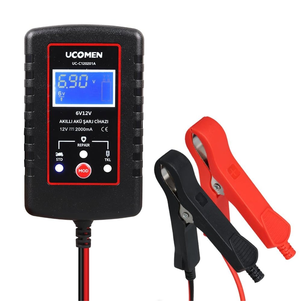 Ucomen Ucomen UC-C120201A 6/12V 2A Siyah Akü Şarj Cihazı - Akü Şarj Cihazları