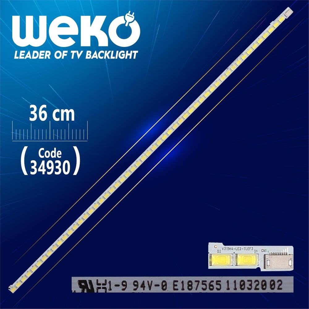 Weko V315H4-LE2-TLEF3 - Left - 36 Cm 52 Ledli - WK-763 Led Tv Bar - Tv Led Bar