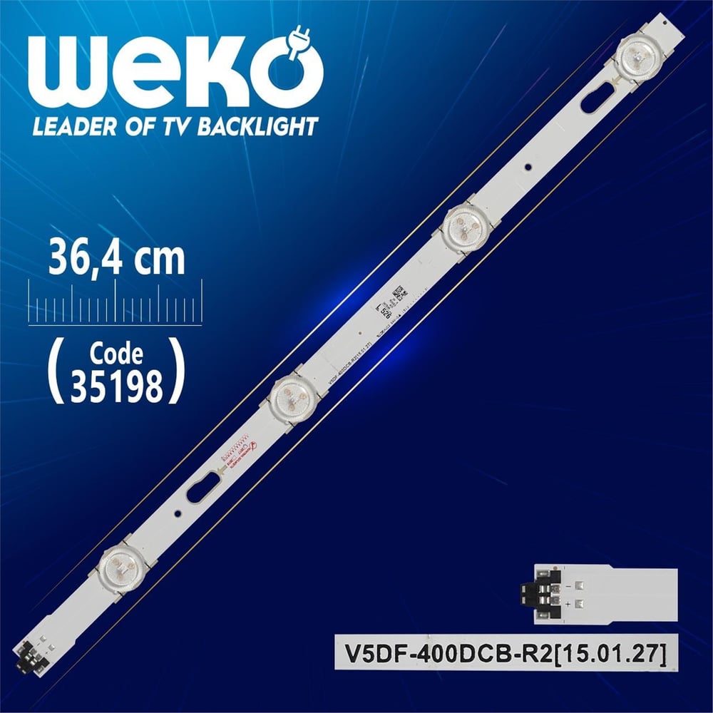Weko V5DF-400DCB-R2 - 36.4 Cm 4 Ledli - WK-449 Led Tv Bar - Tv Led Bar