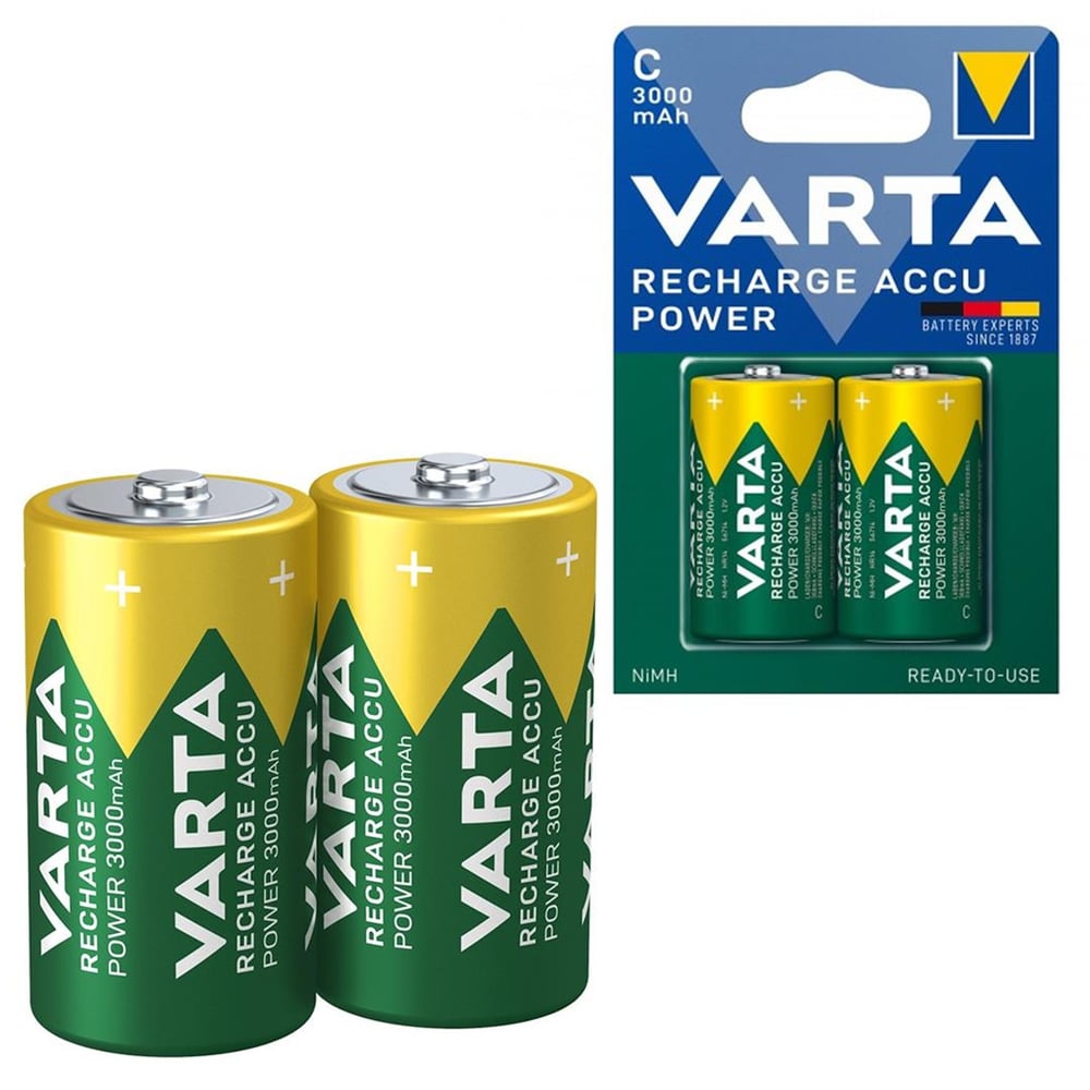 Varta Varta HR14 3000mAh C Orta Boy 1.2 Volt Ni-Mh Şarjlı Pil 2Li Paket (Şarj Edilebilir) - Şarjlı Piller