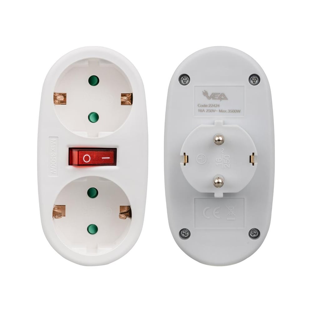 Vea Vea VE-22424 16 Amper 3500 Watt 2'li Priz - Grup Prizler