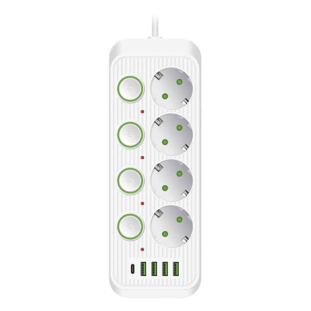 Vea Vea Ve-F74uw 4'lü 3 Usb'li Ayrı Anahtarlı 1.5 Metre Beyaz Grup Priz - Grup Prizler