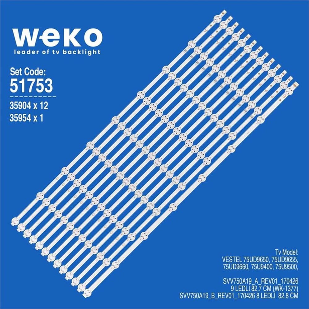 Weko Vestel 75UD9650 75'' 13 Adet Tv Led Bar - Vestel Led Bar