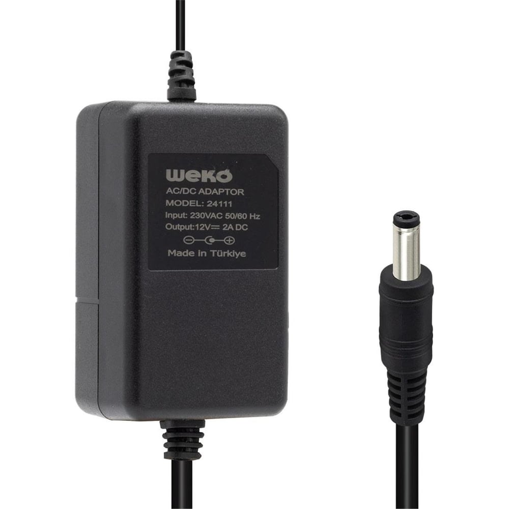 Weko Weko 12 Volt 2 Amper 5.5*2.1 Uçlu Yerli Üretim Plastik Kasa Masaüstü Adaptör - Laptop Adaptörleri