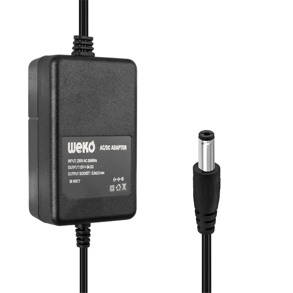 Weko Weko 12 Volt 3 Amper 5.5*2.5 Uçlu Yerli Üretim Plastik Kasa Masaüstü Adaptör - Adaptörler
