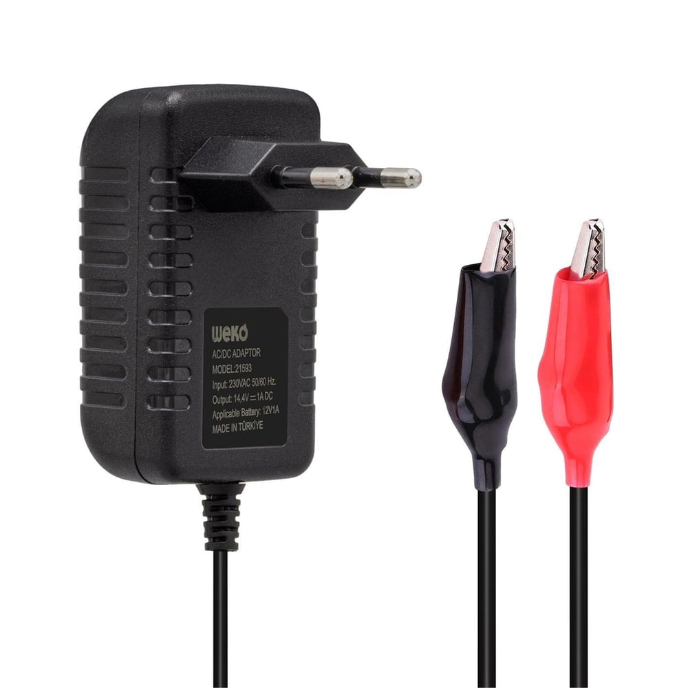 Weko Weko 14.4 Volt 1Amper Krokodil Uçlu Ledli Yerli Üretim Akü Şarj Cihazı - Akü Şarj Cihazları