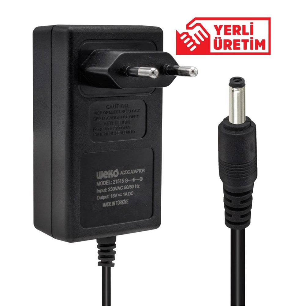 Weko Weko 18 Volt 1 Amper Plastik Kasa Priz Tipi Adaptör 3.5*1.35 Uç - Adaptörler