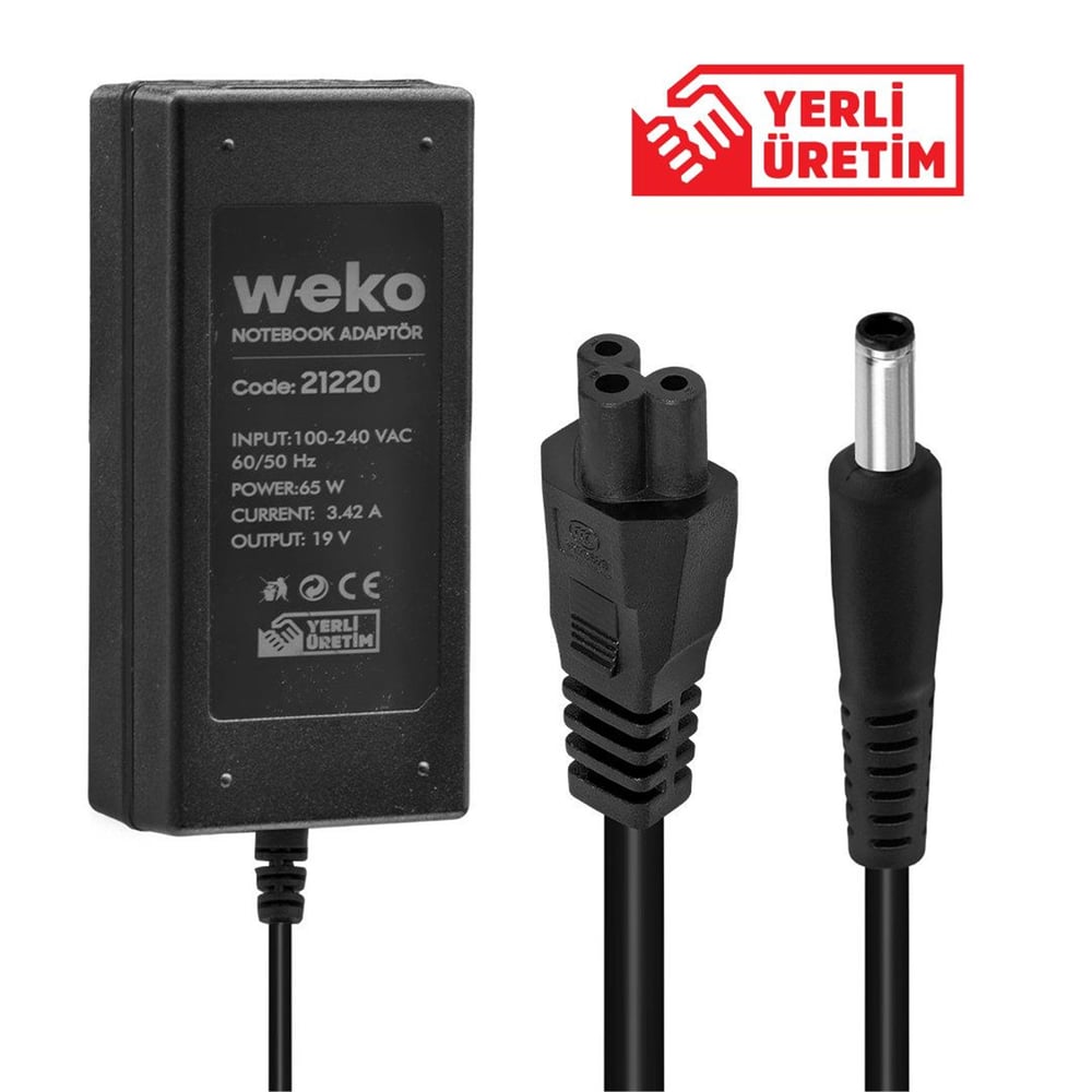 Weko Weko 19 Volt 3.42 Amper 65 Watt Notebook Adaptör (4.5*3.0 Uçlu) - Laptop Adaptörleri