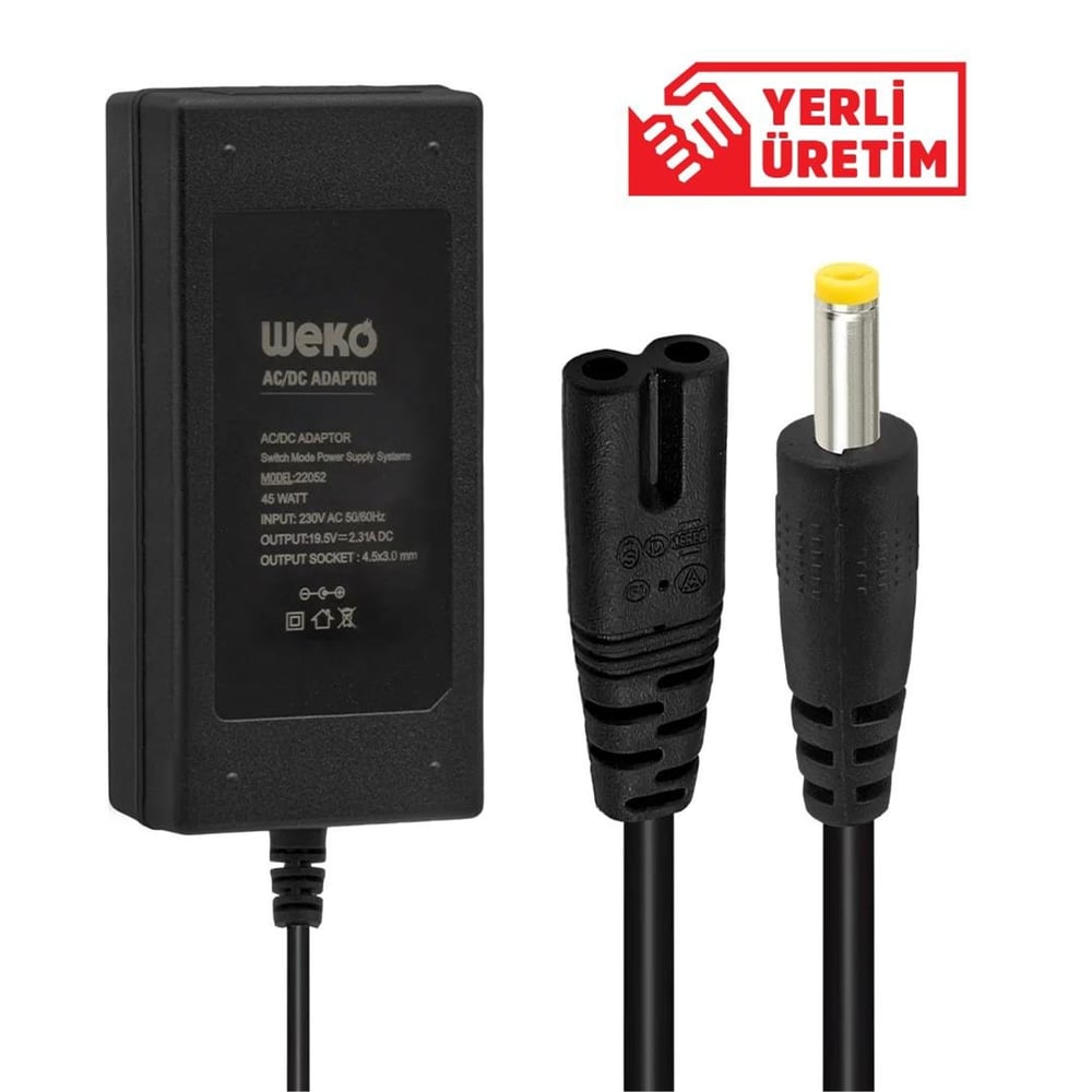 Weko Weko 19.5V 2.31Ah 4.5x3.0mm Uçlu Notebook Adaptör - Laptop Adaptörleri