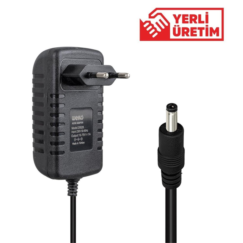 Weko Weko 19.75 Volt - 1 Amper 4.0*1.35 Uçlu Yerli Üretim Plastik Kasa Laptop Adaptörü - Laptop Adaptörleri