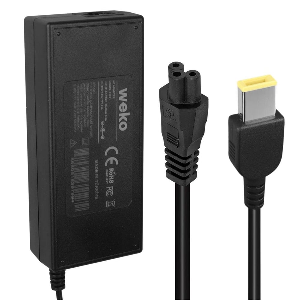 Weko Weko 20V 4.5A 90W Lenovo Uyumlu Square (Slim Tip) Notebook Yerli Üretim Güç Adaptörü - Laptop Adaptörleri