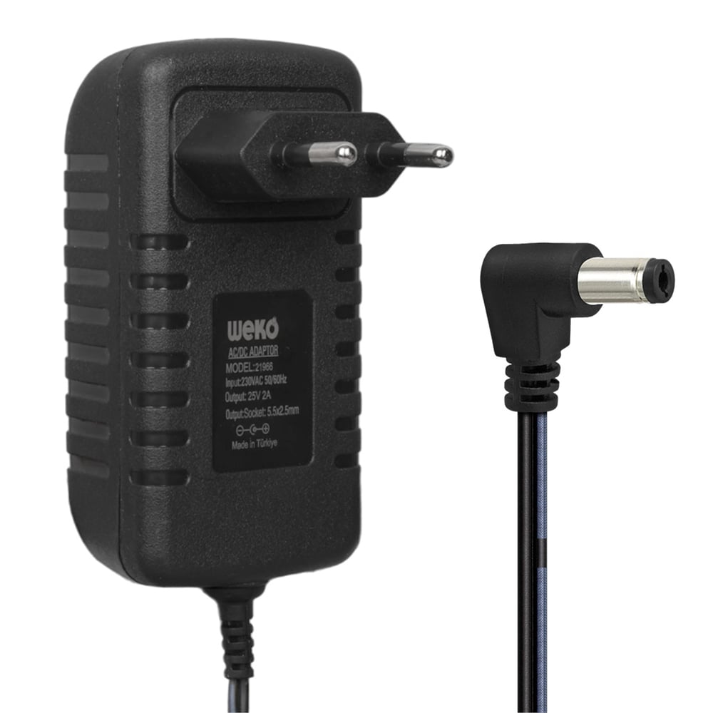Reyonex WEKO 25 VOLT - 2 AMPER - 50 WATT 5.5*2.5 UÇLU YERLİ ÜRETİM ŞARJLI MATKAP ADAPTÖRÜ - Adaptörler