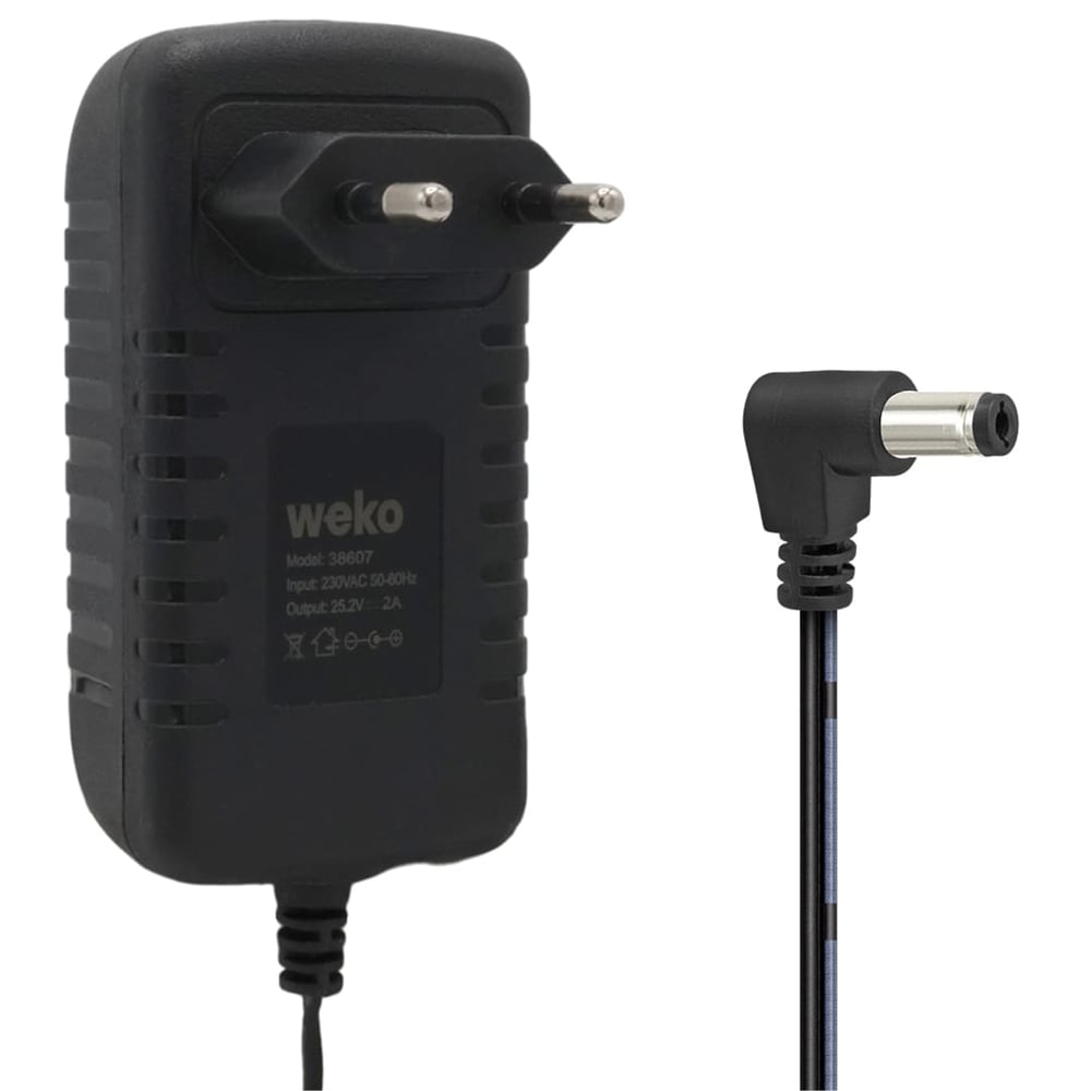 Weko Weko 25.2 Volt - 2 Amper 5.5x2.5mm Uçlu Yerli Üretim Priz Tipi Adaptör 1.2 Metre Uzunluk - Şarj Adaptörü