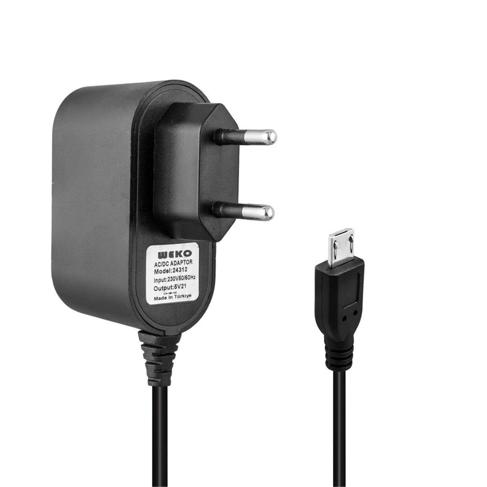 Weko Weko 5 Volt - 1 Amper Micro Usb Uçlu Yerli Üretim Priz Tipi Adaptör - Adaptörler