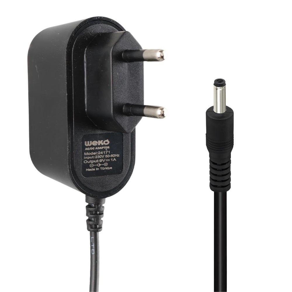 Weko Weko 9 Volt - 1 Amper 3.5*1.35 Mm Uçlu Yerli Üretim Priz Tipi Adaptör - Adaptörler