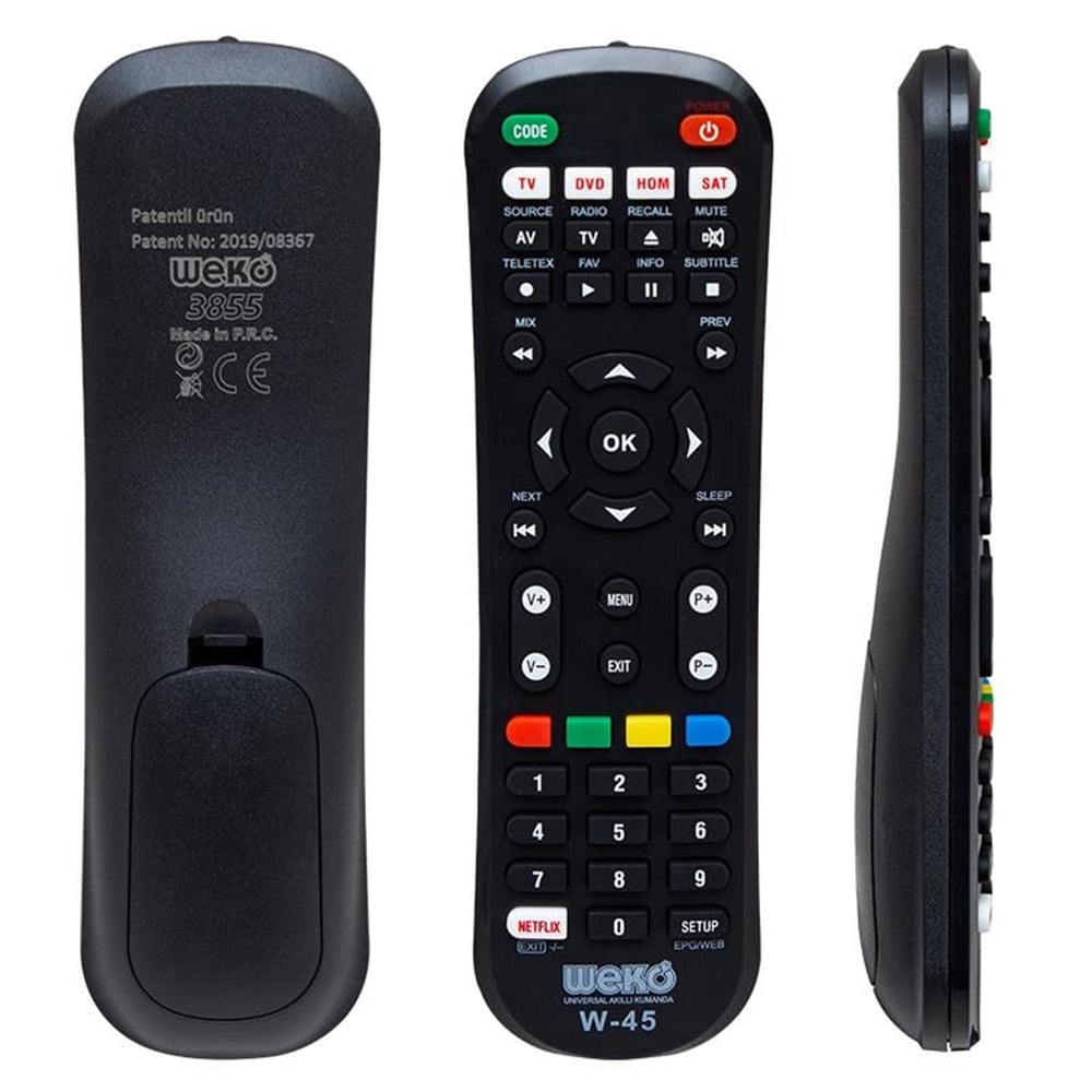 Weko Weko W-45 Tüm Modeller Uyumlu 4İn1 Öğrenebilen Universal Akıllı Kumanda - Akıllı Kumandalar