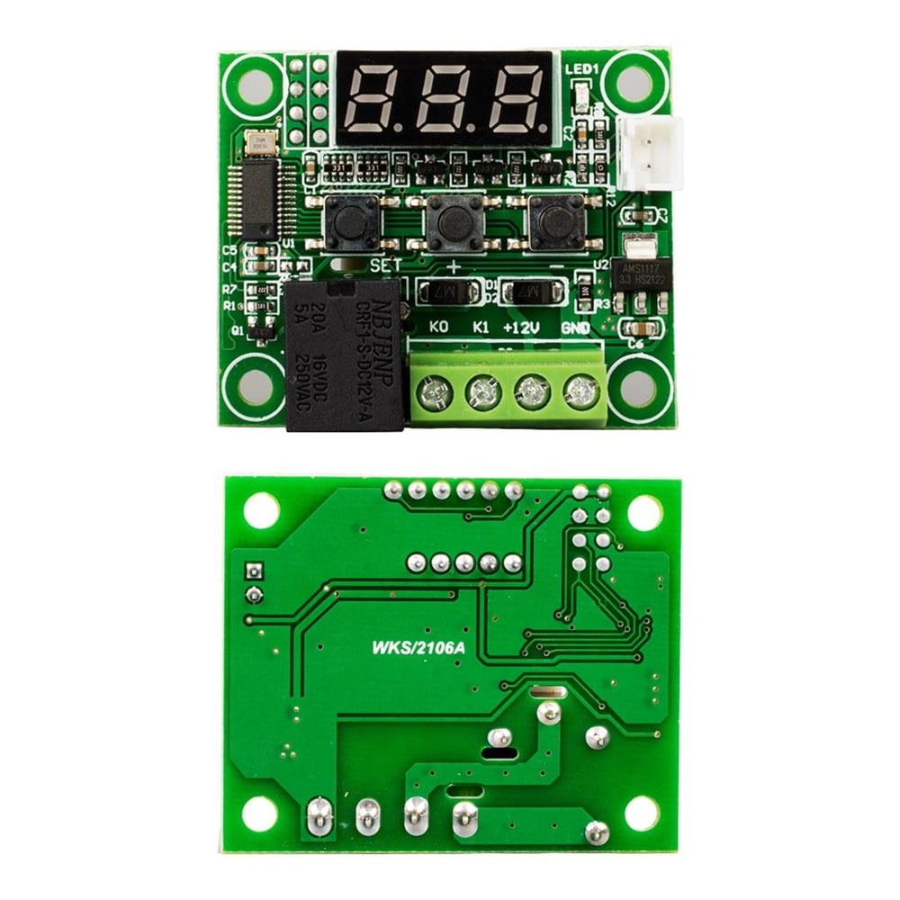 Weko Weko W1209 Termostat Kontrol Kartı DC 12V Isı Ölçer Uzatma Kablo Problu - Termometreler