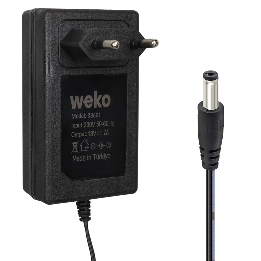 Weko Weko WK-38601 18 Volt - 2 Amper 5.5*2.5 Mm Uçlu Yerli Üretim Priz Tipi Adaptör - Şarj Adaptörü