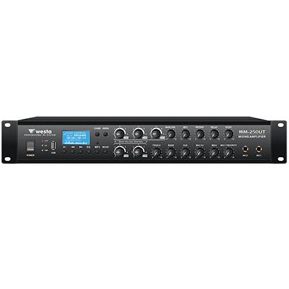 Westa Westa WM-250UT 250W /4-16 Ohm USB/BT/EKO/UK 6 Bölgeli 4 Mik.Giriş Trafolu Mixer Anfi - Seslendirme Amfileri