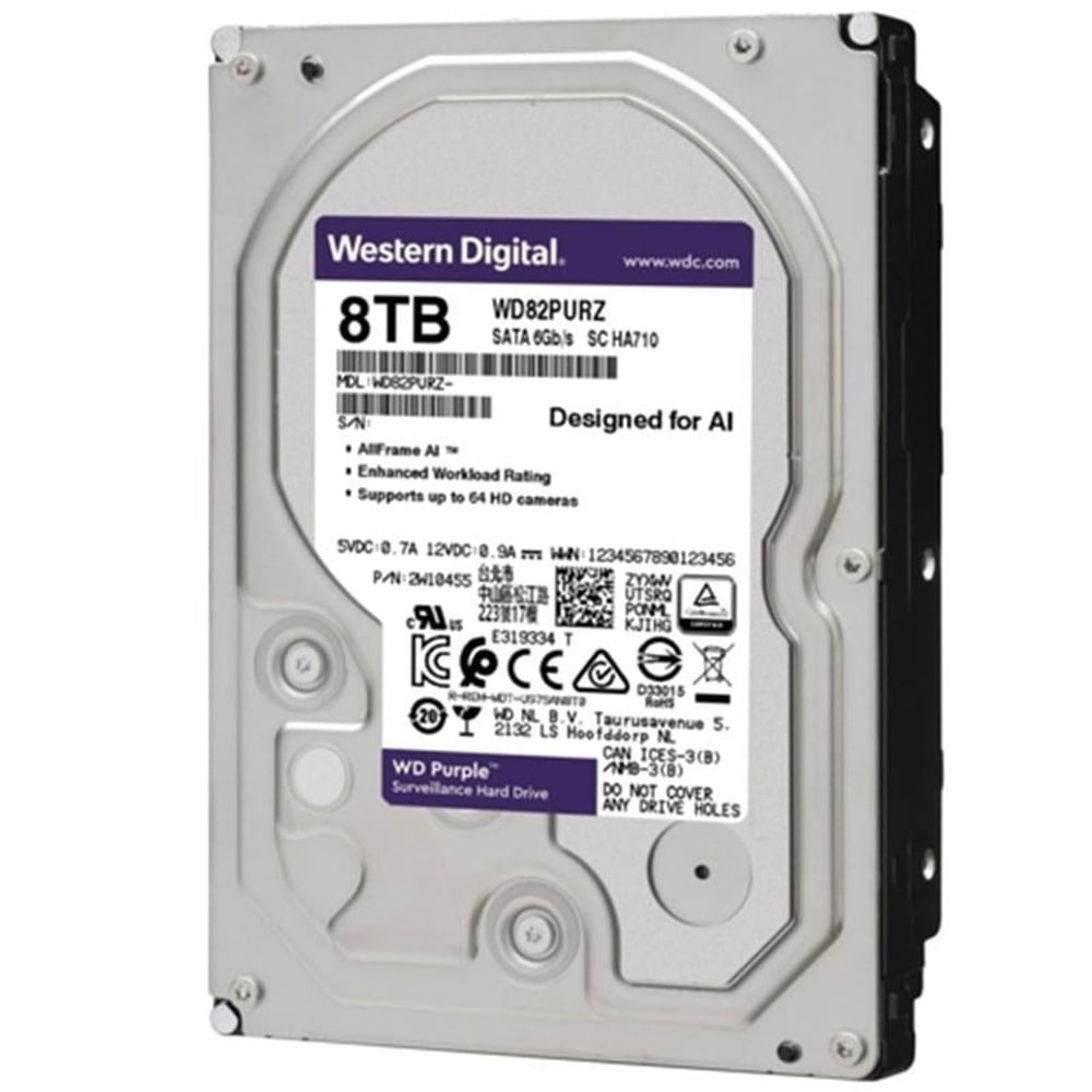 Western Digital Western Digital Purple 8 TB Sata 6GB/S 7/24 Güvenlik Harddisk WD82PURZ - Güvenlik 7-24 Diskleri