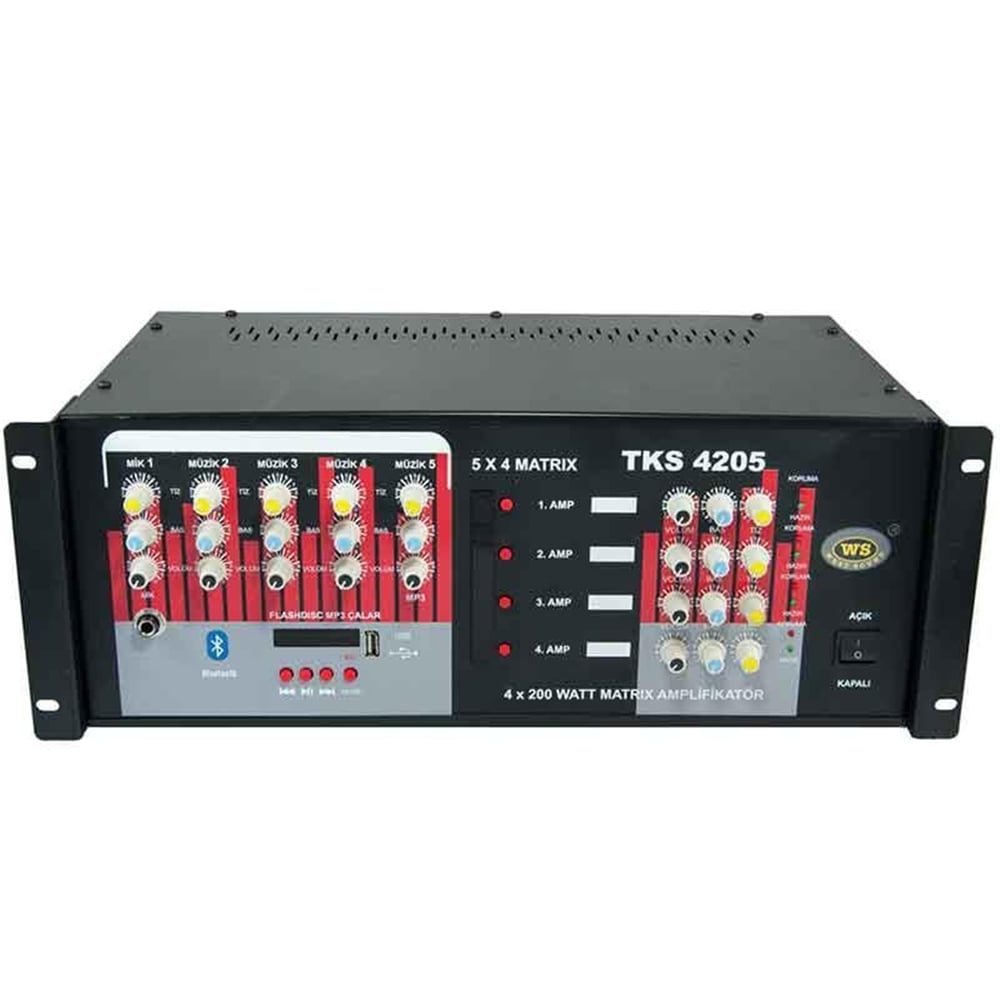 Westsound Westsound Tks-4205Usb 4 X 200W Matriks Usbli Trafosuz Mixer Anfi - Seslendirme Amfileri