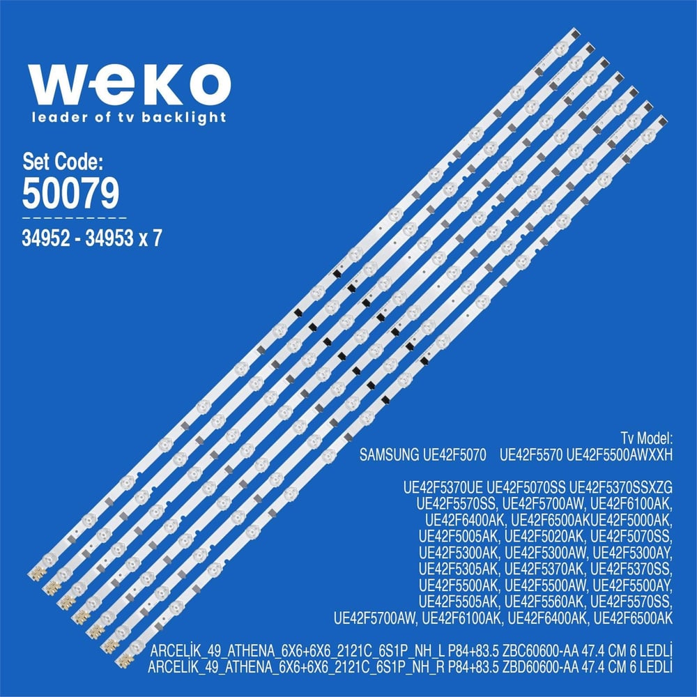 Weko Wkset-5079 34951-34952X7 Samsung 2013Svs42f Birleştirilmiş Led Kodu 7 Adet Led Bar - Tv Led Bar