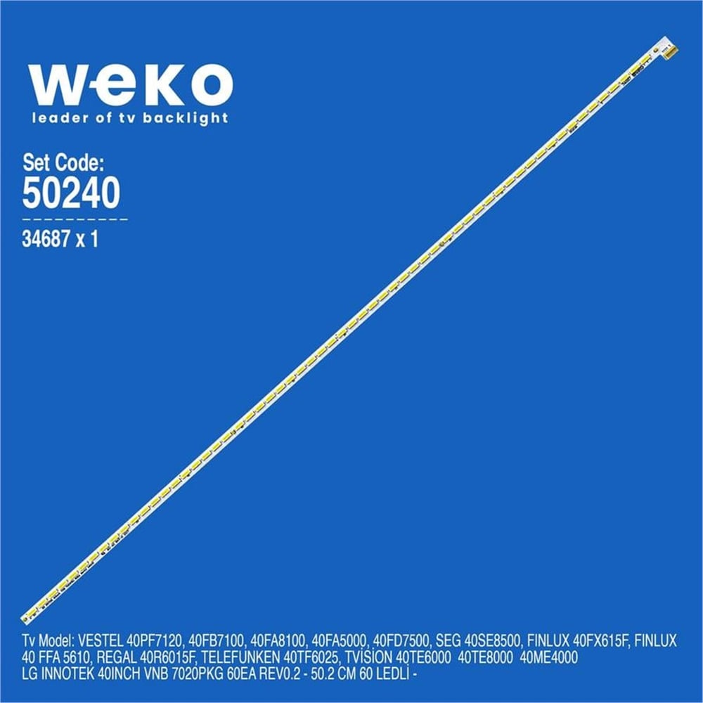 Weko Wkset-5240 34687X1 40Inch Vnb 7020Pkg 60Ea Rev0.2  1 Adet Led Bar (60Led) - Tv Led Bar