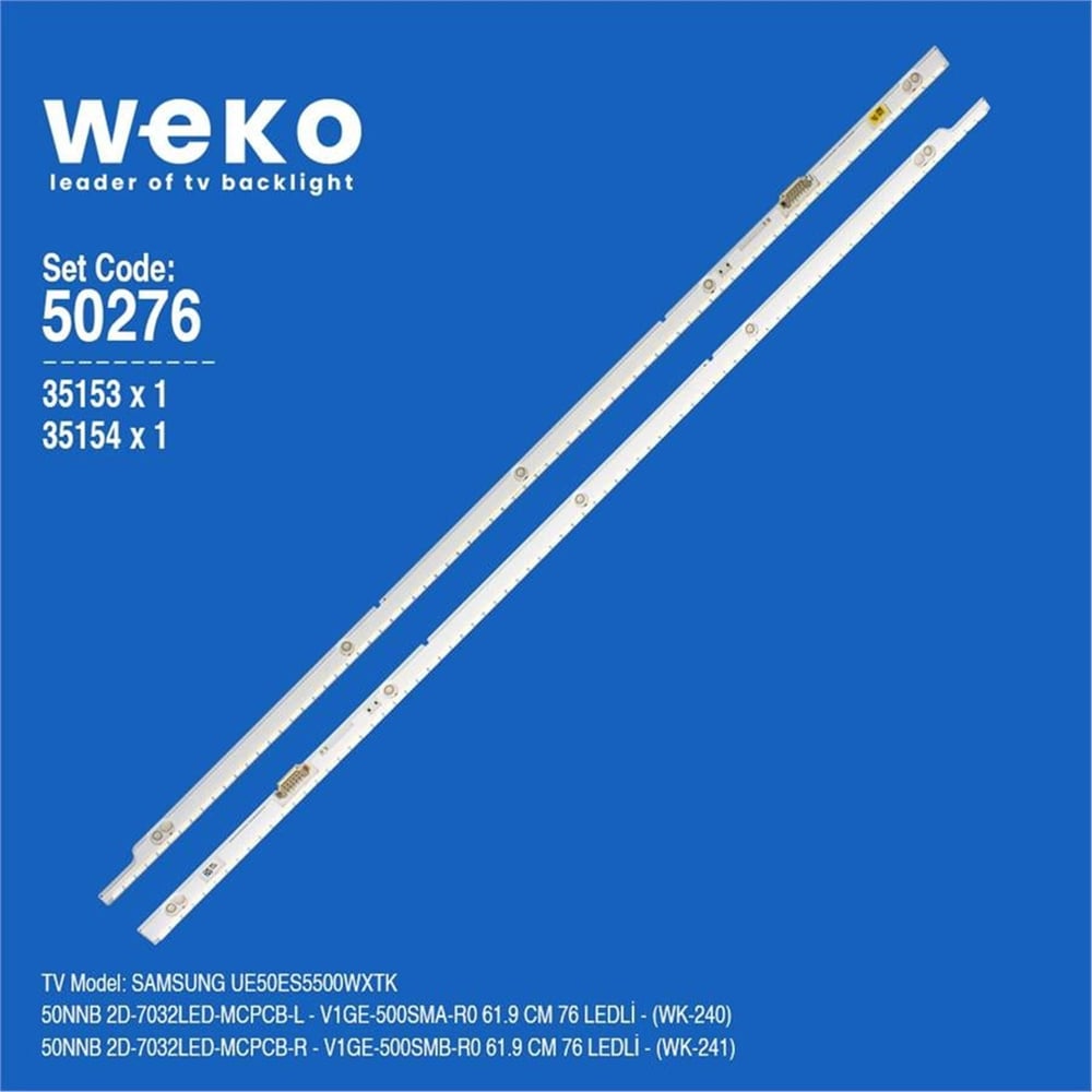 Weko Wkset-5276 35153X1 35154X1 50Nnb 2D-7032Led-Mcpcb 2 Adet Led Bar (76Led) - Tv Led Bar