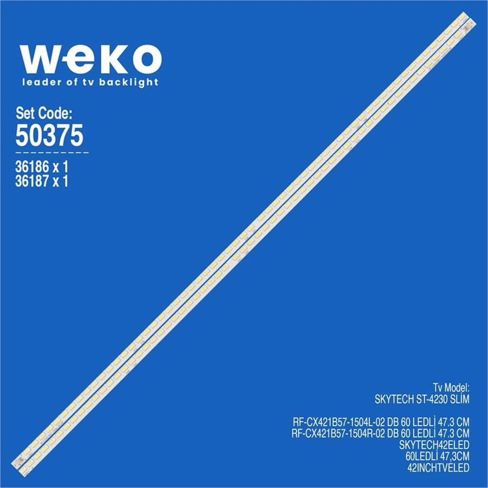 Weko Wkset-5375 36186X1 36187X1 Rf-Cx421b57-1504 2 Adet Led Bar (60Led) - Tv Led Bar