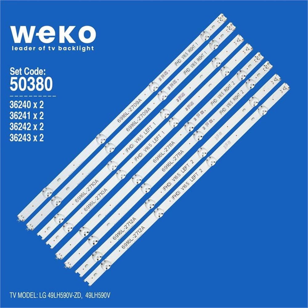 Weko Wkset-5380 36240X2 36241X2 36242X2 36243X2 49 V16.5 Art 8 Adet Led Bar - Tv Led Bar
