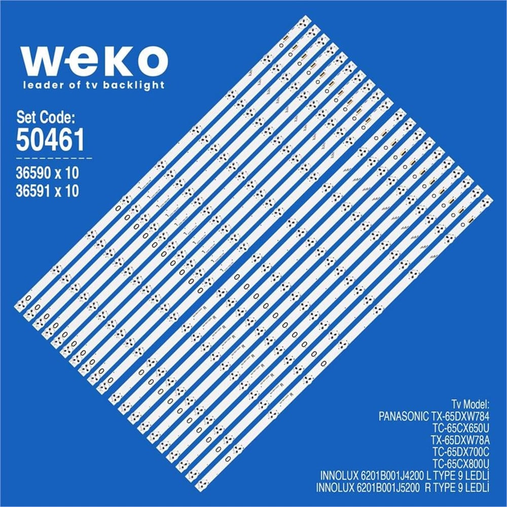 Weko Wkset-5461 36590X10 36591X10 Innolux 6201B001J5200/6201B001J4200 20 Adet Led Bar - Tv Led Bar