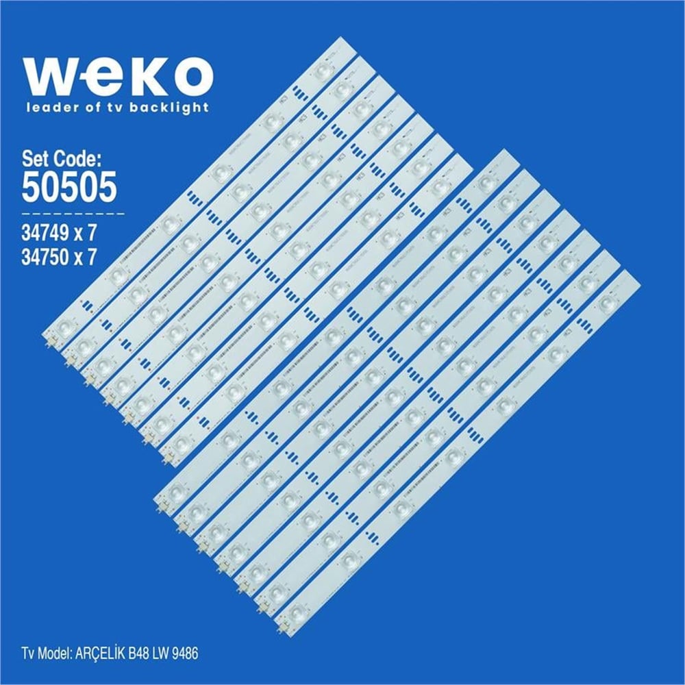 Weko Wkset-5505 34749X7 34750X7 Arcelik_48_Zkn60600 Zkp6060 14 Adet Led Bar - Tv Led Bar