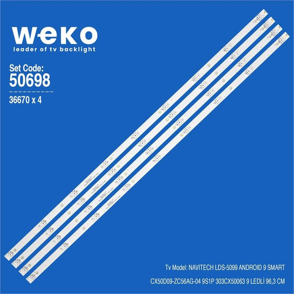 Weko Wkset-5698 36670X4 Cx50d09-Zc56ag-04 9S1P 303Cx50063  4 Adet Led Bar - Tv Led Bar