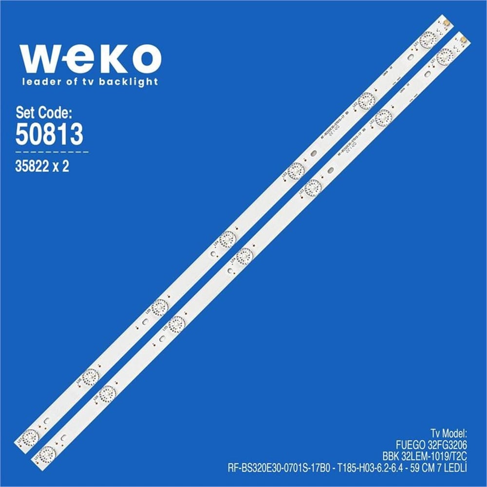 Weko Wkset-5813 35822X2 Rf-Bs320e30-0701S-17B0 2 Adet Led Bar - Tv Led Bar