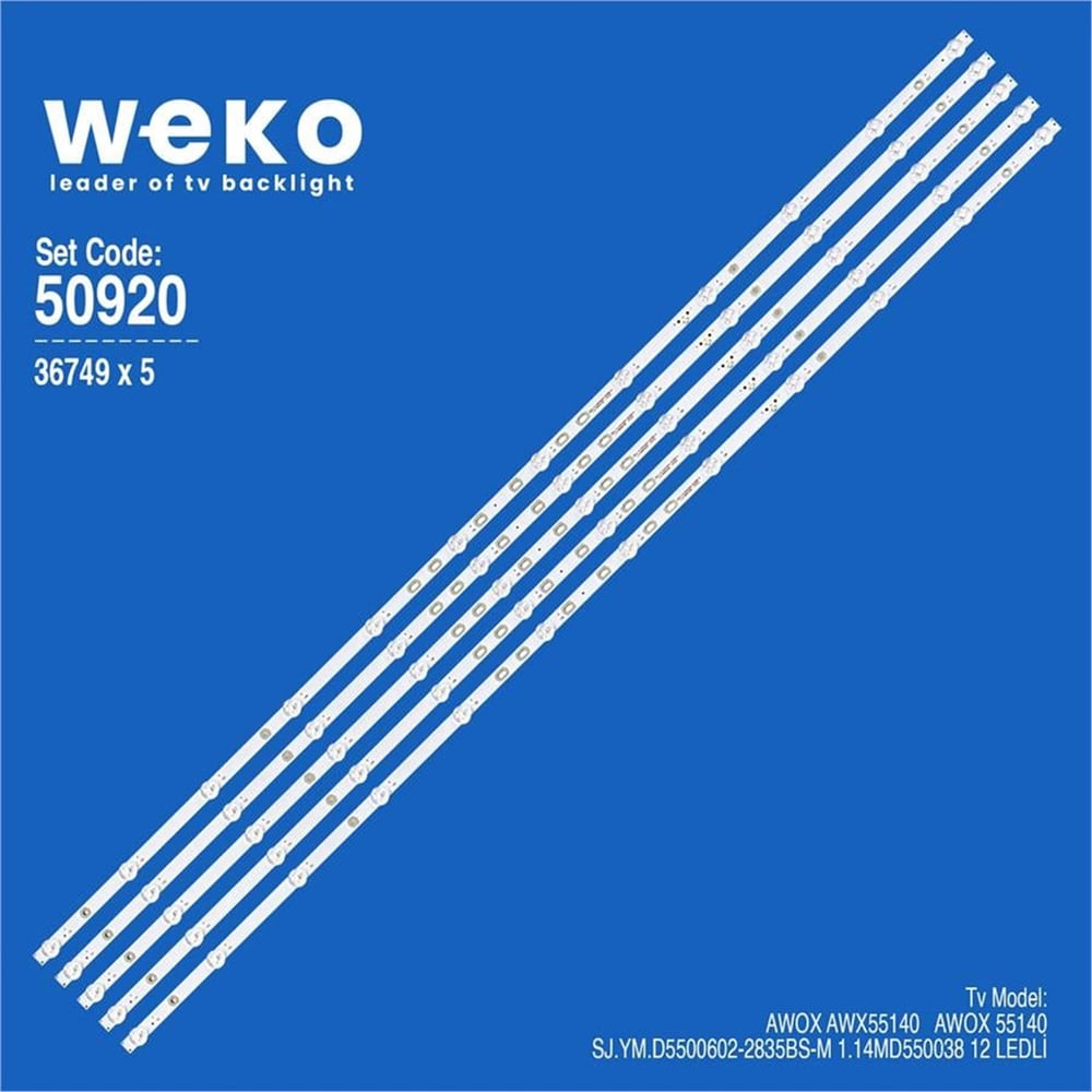Weko Wkset-5920 36749X5  Sj.Ym.D5500602-2835Bs-M 5 Adet Led Bar - Tv Led Bar