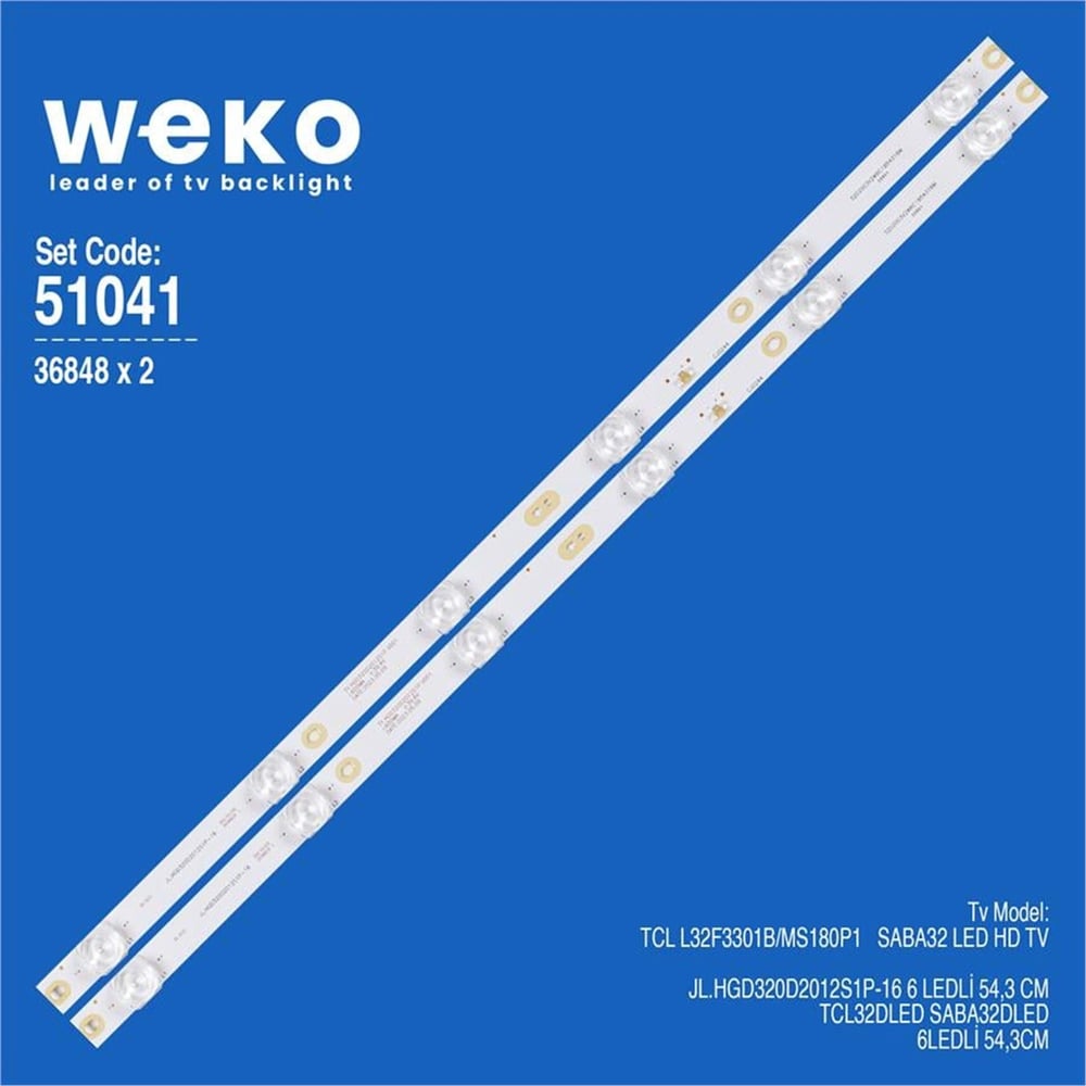 Weko Wkset-6041 36848X2 Jl.Hgd320d2012s1p-16 2 Adet Led Bar - Tv Led Bar