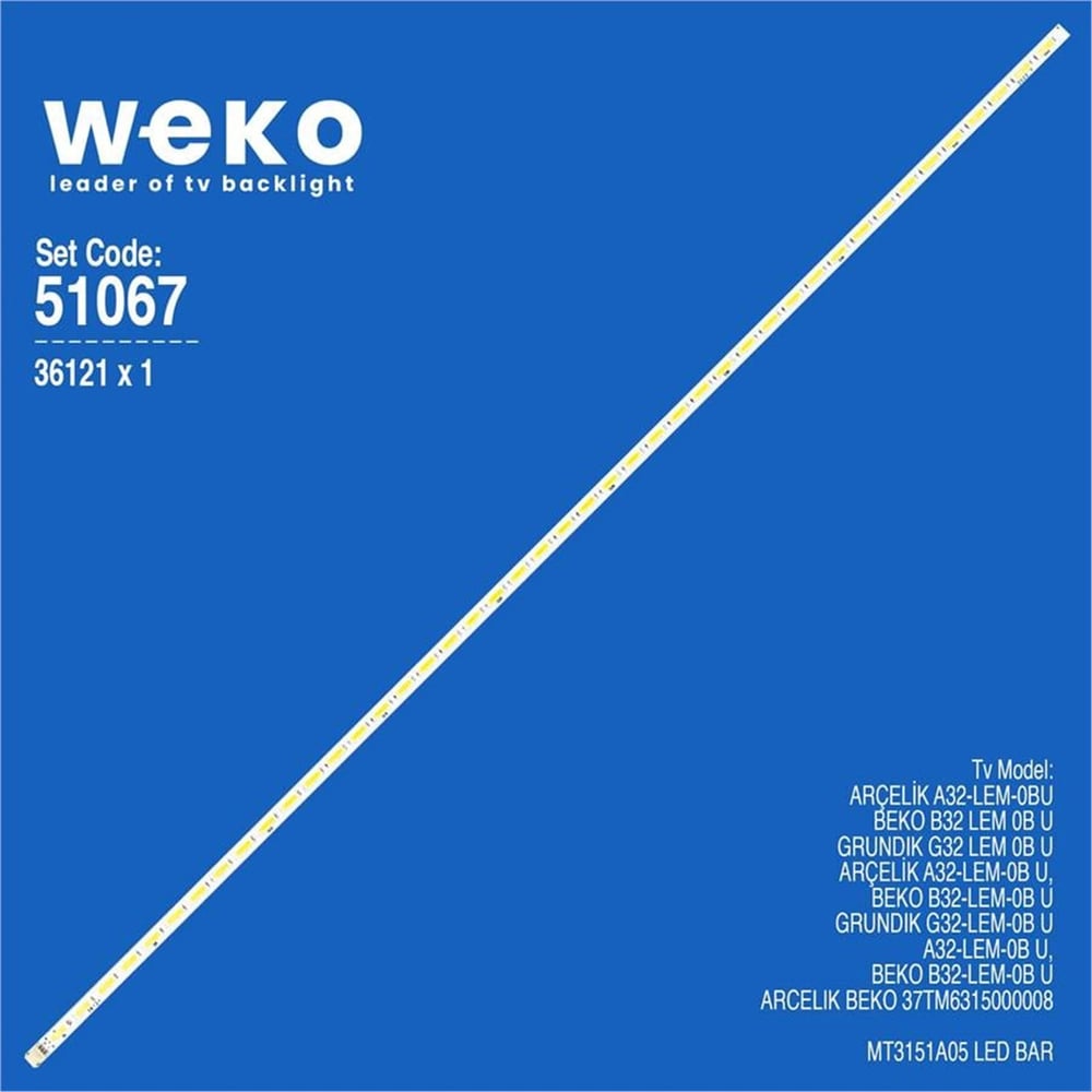 Weko Wkset-6067 36121X1 Shıneon Shineon 2D00292 Rev A  1 Adet Led Bar (44Led) - Tv Led Bar