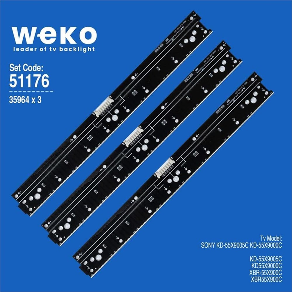 Weko Wkset-6176 35964X3 Nlaw50350 Al2 94V-0 5052901-452-0666 3 Adet Led Bar (72Led) - Tv Led Bar