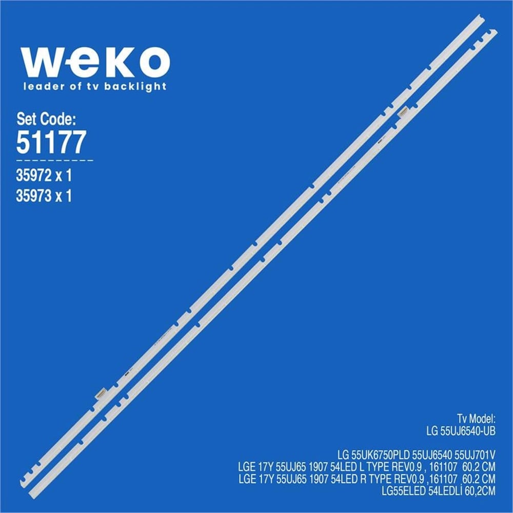Weko Wkset-6177 35972X1 35973X1 Lge 17Y 55Uj65 1907 54Led L/R 2 Adet Led Bar (54Led) - Tv Led Bar
