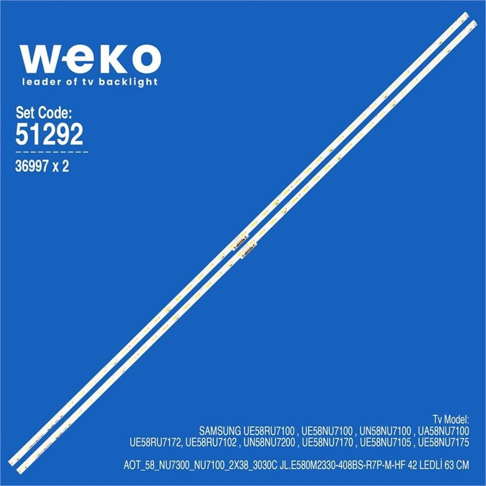Weko Wkset-6292 36997X2 Aot_58_Nu7300_Nu7100_2X38_3030C 2 Adet Led Bar (42Led) - Tv Led Bar