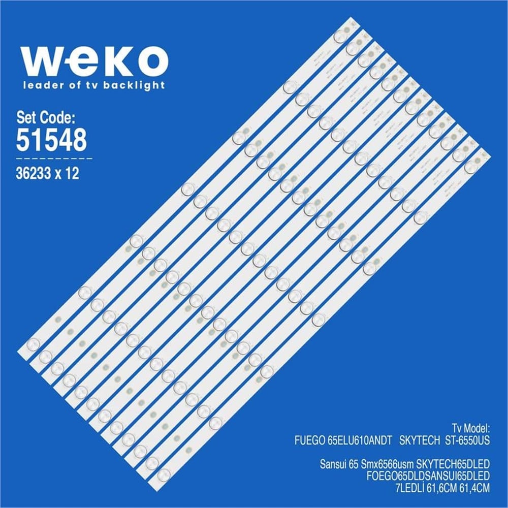 Weko Wkset-6548 36233X12 Ms-L2819 V1  12 Adet Led Bar - Tv Led Bar