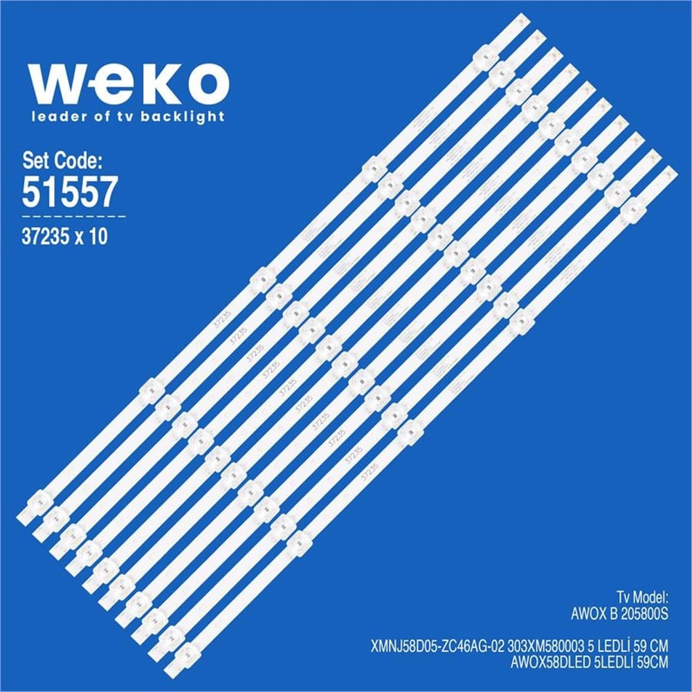 Weko Wkset-6557 37235X10 Xmnj58d05-Zc46ag-02 303Xm580003  10 Adet Led Bar - Tv Led Bar