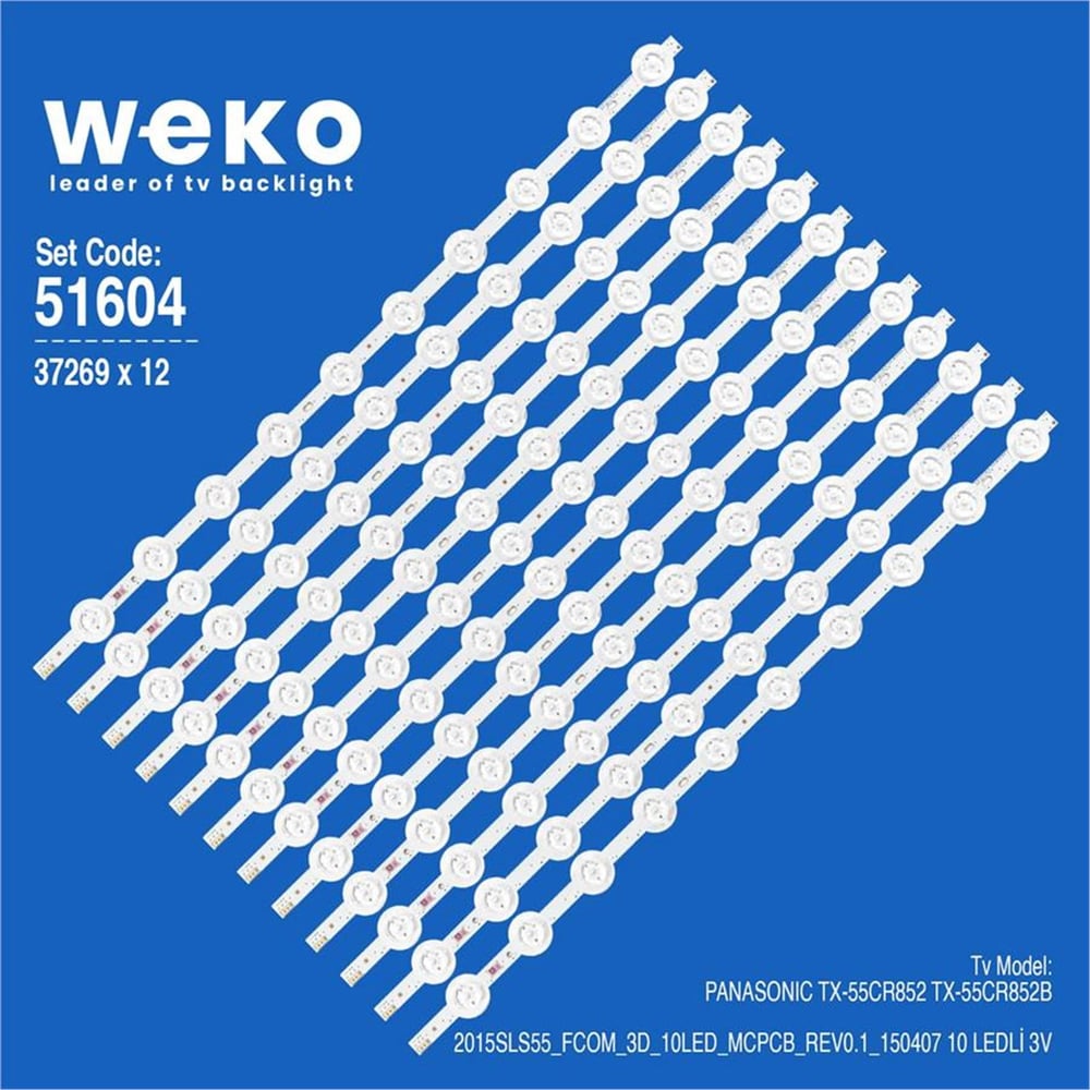 Weko Wkset-6604 37269X12 2015Sls55_Fcom_3D_10Led_Mcpcb_Rev0.1_150407  12 Adet Led Bar - Tv Led Bar
