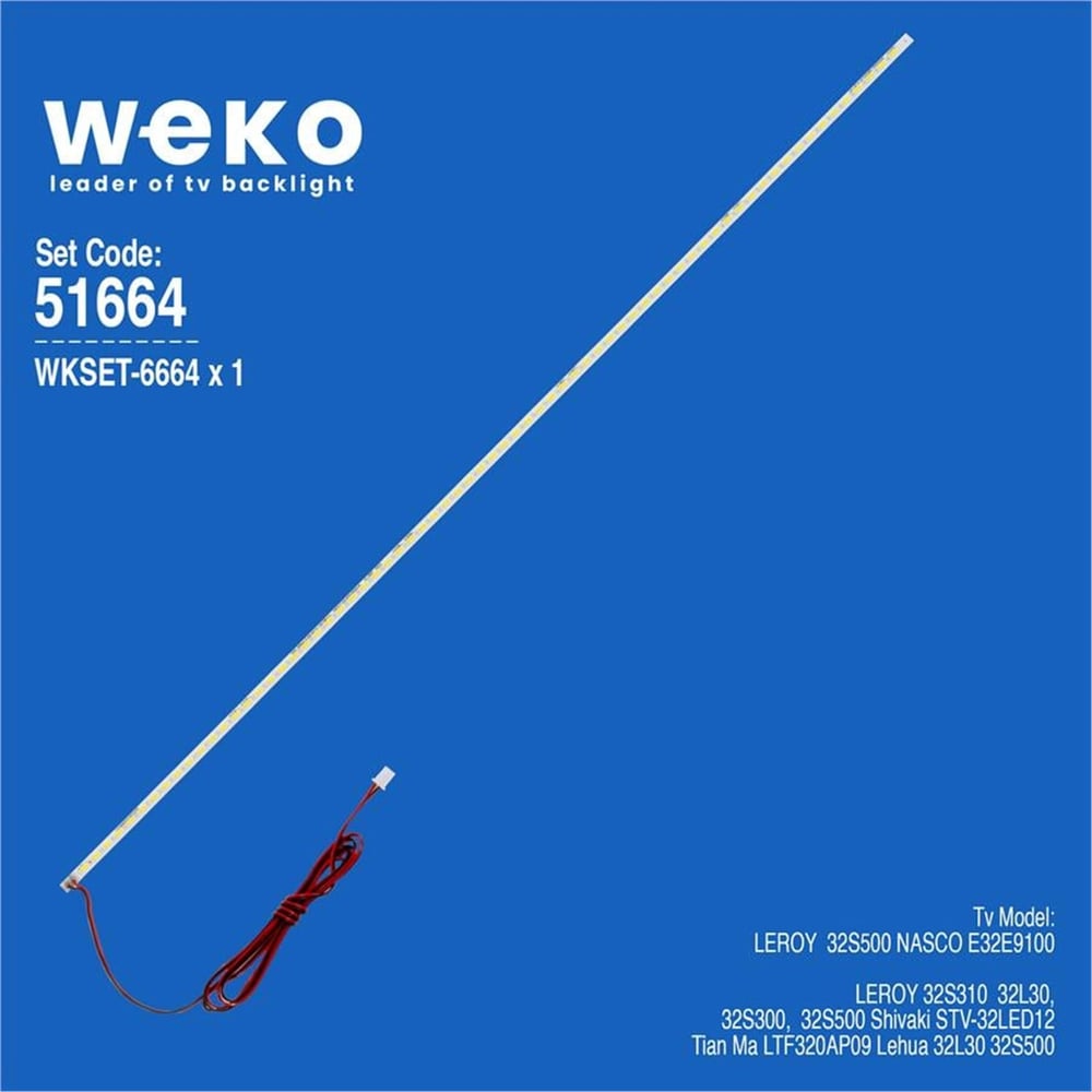 Weko Wkset-6664 Js-Lb-S-Jp32e9/E8-145A20A 70 Ledli 40 Cm 3V  1 Adet Led Bar (70Led) - Tv Led Bar